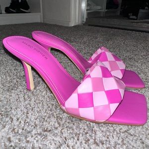 Marc Fisher Heels. Pink Marc Fisher Slip On Heeled Sandal